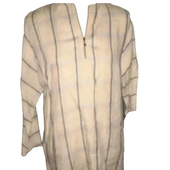 Ellen Tracy Tops - Vintage 1990’s Ellen Tracy Company Plaid Linen Hooded Tunic Blouse Top